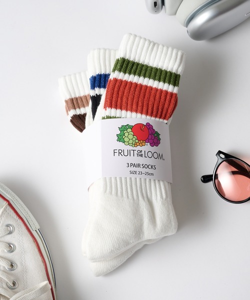FRUIT OF THE LOOM(フルーツオブザルーム)の「【FRUIT OF THE LOOM】3Pパッククルーソックス ロングソックス 定番ラインソックス(ソックス/靴下・メンズ・その他/その他2/その他3/その他5/その他4/ホワイト/その他6/その他7/その他9/その他8・L/M)」の8枚目の写真