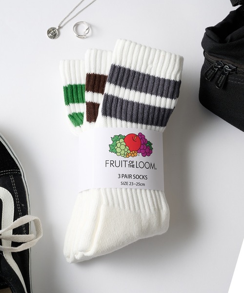 FRUIT OF THE LOOM(フルーツオブザルーム)の「【FRUIT OF THE LOOM】3Pパッククルーソックス ロングソックス 定番ラインソックス(ソックス/靴下・メンズ・その他/その他2/その他3/その他5/その他4/ホワイト/その他6/その他7/その他9/その他8・L/M)」の10枚目の写真