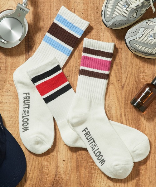 FRUIT OF THE LOOM（フルーツオブザルーム）の「【FRUIT OF THE LOOM】3Pパッククルーソックス  ロングソックス  定番ラインソックス（ソックス/靴下・メンズ・その他/その他2/その他3/その他5/その他4/ホワイト・L/M）」の7枚目の写真