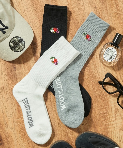 FRUIT OF THE LOOM（フルーツオブザルーム）の「【FRUIT OF THE LOOM】3Pパッククルーソックス  ロングソックス  定番ラインソックス（ソックス/靴下・メンズ・その他/その他2/その他3/その他5/その他4/ホワイト・L/M）」の14枚目の写真