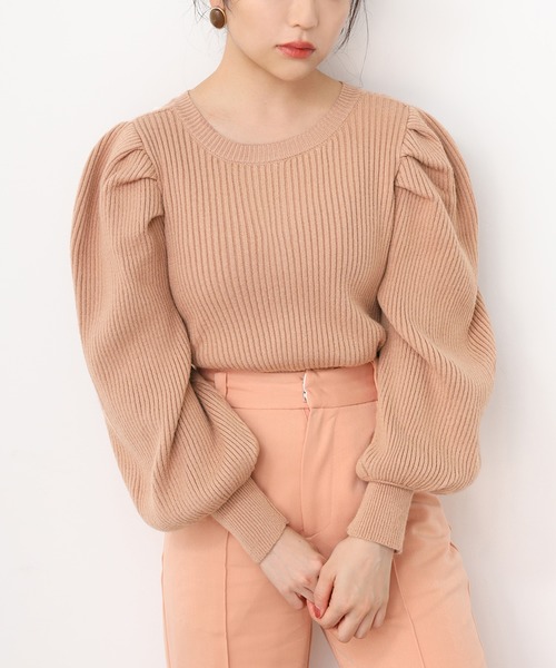 one after another NICE CLAUP（ワンアフターアナザーナイスクラップ）の「前後２Wayニットカーディガン（ニット/セーター・レディース・ベージュ/ブラウン/オレンジ/アイボリー・FREE）」の4枚目の写真