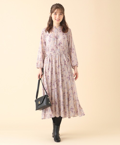 Feroux(フェルゥ)の「【洗える】シェードmixフラワー ワンピース(ワンピース・レディース・オレンジ系3/ベージュ系3・1/2)」の2枚目の写真