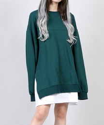 DING | DING/サイドジップフェイクレイヤードスウェット(スウェット)