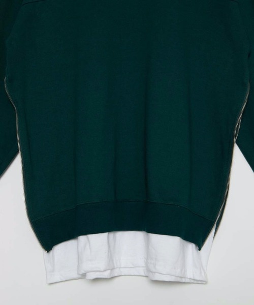 DING（ディング）の「DING/サイドジップフェイクレイヤードスウェット（スウェット・レディース・ブラック/グレー/グリーン・FREE）」の11枚目の写真