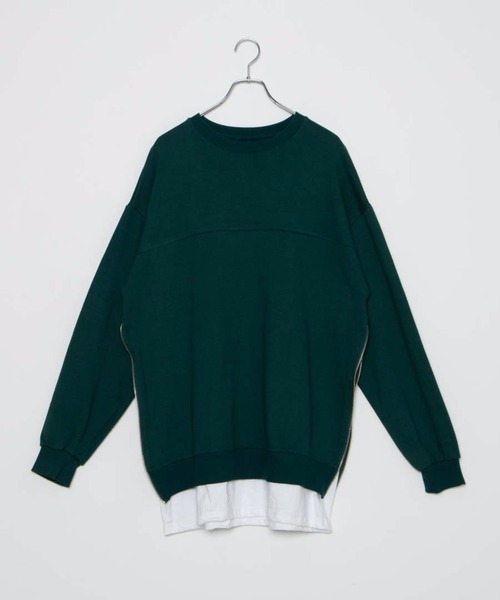 DING（ディング）の「DING/サイドジップフェイクレイヤードスウェット（スウェット・レディース・ブラック/グレー/グリーン・FREE）」の9枚目の写真