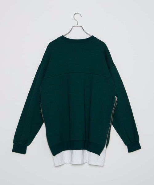 DING（ディング）の「DING/サイドジップフェイクレイヤードスウェット（スウェット・レディース・ブラック/グレー/グリーン・FREE）」の7枚目の写真