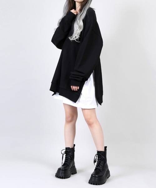 DING（ディング）の「DING/サイドジップフェイクレイヤードスウェット（スウェット・レディース・ブラック/グレー/グリーン・FREE）」の16枚目の写真