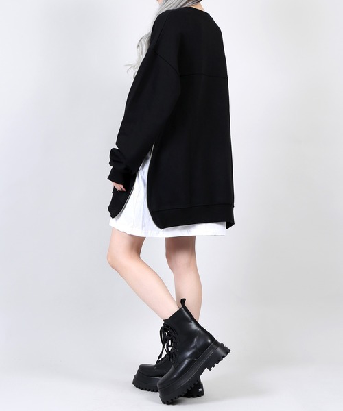 DING（ディング）の「DING/サイドジップフェイクレイヤードスウェット（スウェット・レディース・ブラック/グレー/グリーン・FREE）」の14枚目の写真