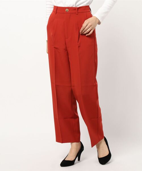 KOBE LETTUCE(コウベレタス)の「ハイウエストストレートタックパンツ(スラックス・レディース・ブラック/パープル/オリーブ/モカ/ブラック系その他/ブラウン系その他/グリーン系その他/パープル系その他/レッド系その他/レッド系その他2・1/2)」の9枚目の写真