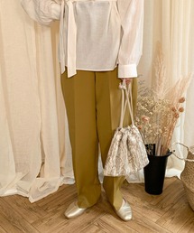 KOBE LETTUCE | ハイウエストストレートタックパンツ(スラックス)