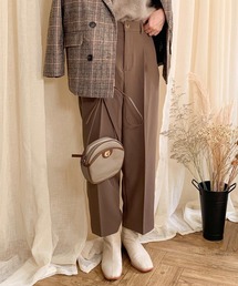 KOBE LETTUCE | 【WEARISTAてらさん×KOBE LETTUCEコラボ】ハイウエストストレートタックパンツ(スラックス)