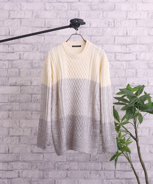 TONE SELECT GOODS(トーンセレクトグッズ)の「【TONE MEN'S】ケーブルクルーネックニット(BL)(ニット/セーター・メンズ・アイボリー/ホワイト系その他/ブラック/ブラック系その他/杢グレー/ベージュ系その他/パープル系その他/ワイン・MEDIUM/LARGE/X-LARGE)」の16枚目の写真