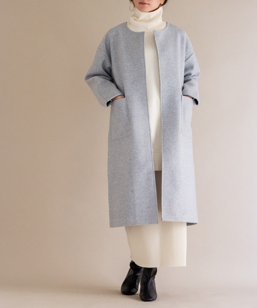 セール ダブルフェイスノーカラーコート ノーカラーコート Ottilie オティーリエ のファッション通販 Zozotown
