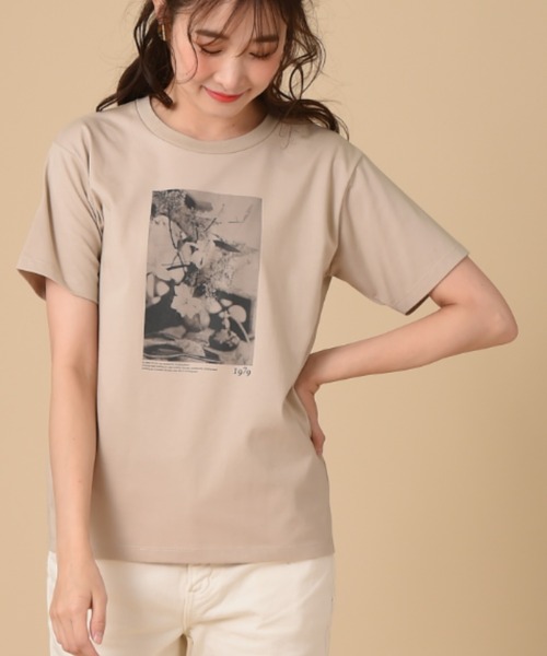 machatt フォトtシャツ  ベージュ フォトプリントTシャツ(M ベージュ): トップス｜Right-on公式