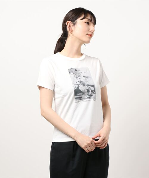 SOMETHING(サムシング)の「【SOMETHING】PHOTO PRINT T-SHIRT HS(Tシャツ/カットソー・レディース・ホワイト/ブルー/ベージュ・FREE)」の9枚目の写真
