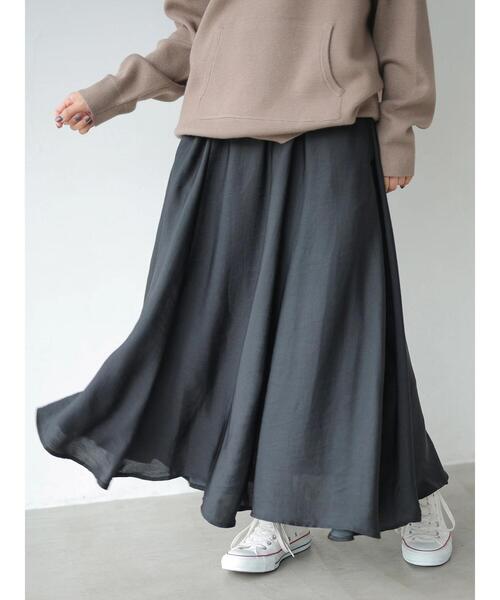 AMERICAN HOLIC(アメリカンホリック)の「マーメイドギャザーロングスカート(スカート・レディース・チャコールグレー/ベージュ/ブルー系その他/その他9/マルチ/ブラック・FREE)」の11枚目の写真