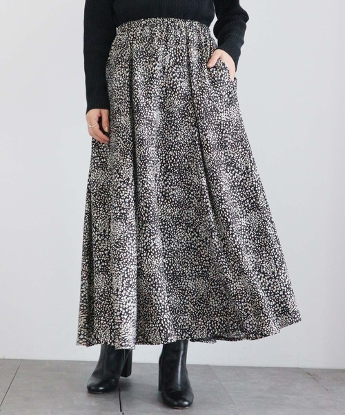 AMERICAN HOLIC(アメリカンホリック)の「マーメイドギャザーロングスカート(スカート・レディース・チャコールグレー/ベージュ/ブルー系その他/その他9/マルチ/ブラック・FREE)」の6枚目の写真