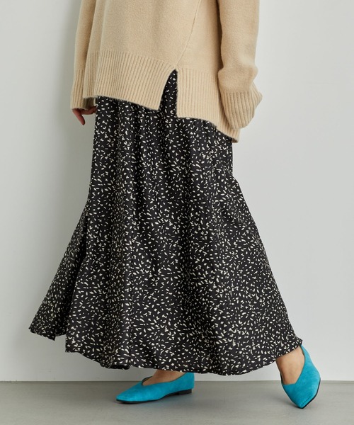 AMERICAN HOLIC(アメリカンホリック)の「マーメイドギャザーロングスカート(スカート・レディース・チャコールグレー/ベージュ/ブルー系その他/その他9/マルチ/ブラック・FREE)」の5枚目の写真