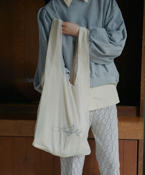 Ameri(アメリ)の「AMERI TWIN FABRIC ECO BAG(エコバッグ/サブバッグ・レディース・アイボリー/ブラック・FREE)」の2枚目の写真