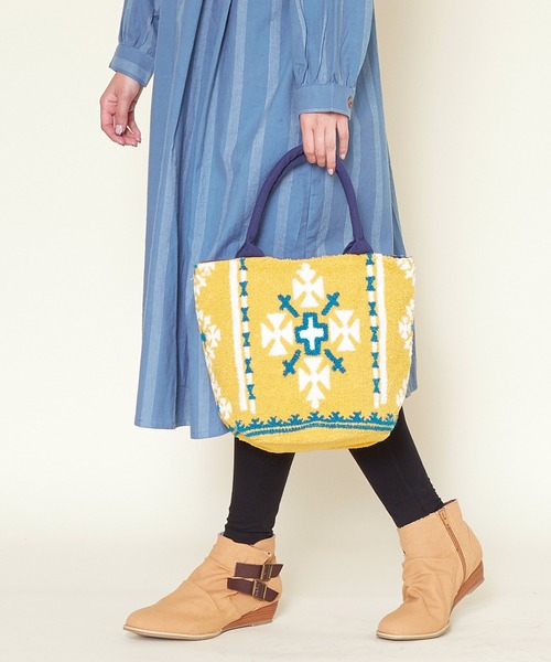 チャイハネ（チャイハネ）の「【チャイハネ】ヨーロピアン相良刺繍ミニトートバッグ（トートバッグ・レディース・ブラック/グリーン/マスタード/ネイビー/レッド/パープル/ターコイズブルー・FREE）」の21枚目の写真