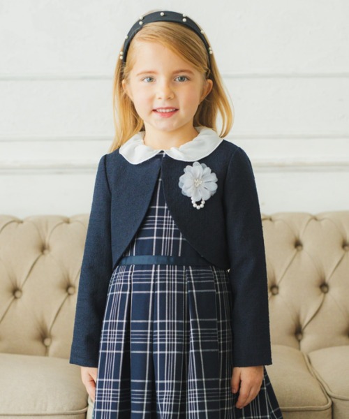 BRANSHES（ブランシェス）の「【キメ服】ブークレージャケット（スーツジャケット・キッズ・オフホワイト/ネイビー・110cm/120cm/130cm/100cm）」の2枚目の写真