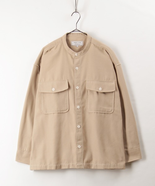 make a ray!（メイク ア レイ！）の「ステッチ バンドカラー シャツ ビッグシルエット 長袖シャツ/ライトシャツジャケット（シャツ/ブラウス・メンズ・ブラック/ブラウン/ベージュ・M/L/XL）」の11枚目の写真