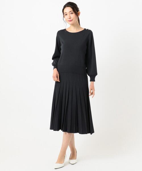ANY SIS(エニィスィス)の「【洗える】フェミニンフレア セットアップ(ワンピース・レディース・ライトグリーン系/ネイビー系/ピンク系・2)」の2枚目の写真