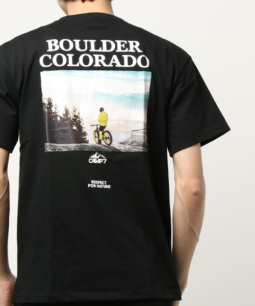 CAMP7（キャンプセブン）の「【CAMP7】バックフォトＴシャツ（Tシャツ/カットソー・メンズ・ブラック/ホワイト/ケリー/ケリーグリーン・M/XL/L）」の3枚目の写真
