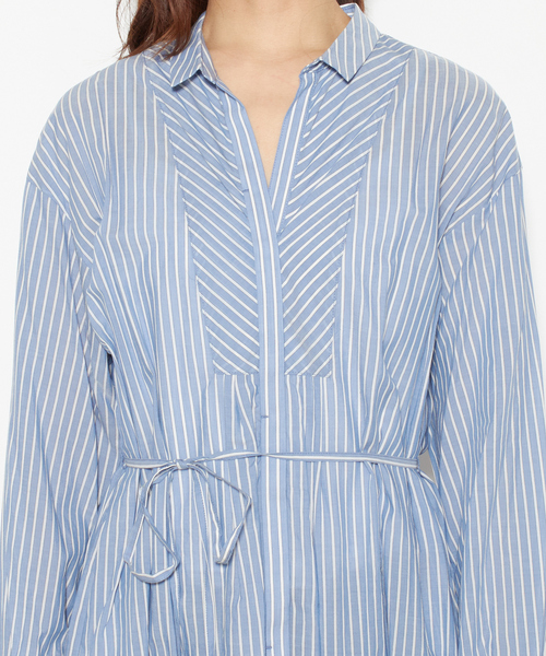 nota（ノータ）の「ストライプシャツワンピース（ワンピース・レディース・ベージュ/ブルー・FREE）」の9枚目の写真