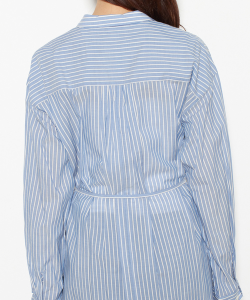 nota（ノータ）の「ストライプシャツワンピース（ワンピース・レディース・ベージュ/ブルー・FREE）」の10枚目の写真