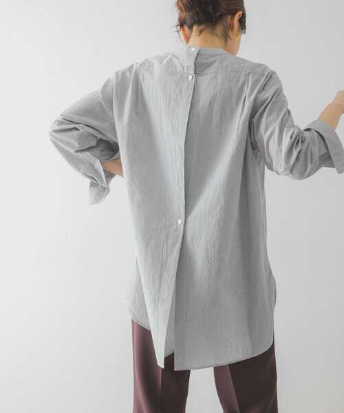 URBAN RESEARCH（アーバンリサーチ）の「コットンコードボイルシャツ（シャツ/ブラウス・レディース・ホワイト/ブラック・FREE）」の6枚目の写真