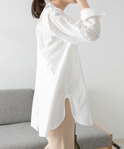 URBAN RESEARCH（アーバンリサーチ）の「コットンコードボイルシャツ（シャツ/ブラウス・レディース・ホワイト/ブラック・FREE）」の13枚目の写真