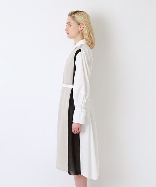 LOVELESS(ラブレス)の「カラーブロック オーバー シャツドレス(シャツワンピース・レディース・オフホワイト・36/34)」の11枚目の写真
