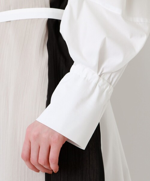 LOVELESS(ラブレス)の「カラーブロック オーバー シャツドレス(シャツワンピース・レディース・オフホワイト・36/34)」の4枚目の写真