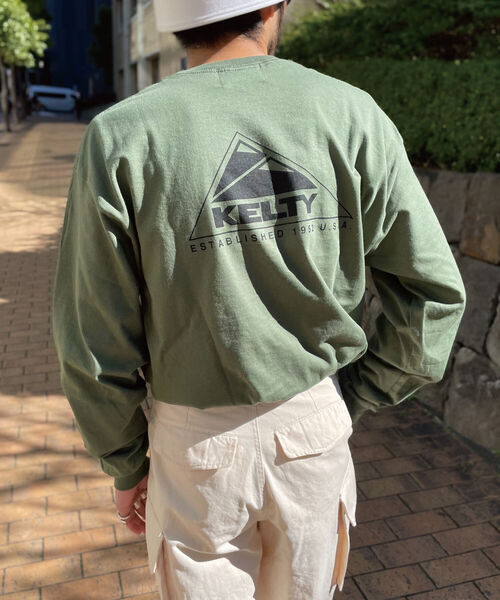 KELTY（ケルティ）の「【KELTY/ケルティ】GLOSTER別注 バックプリント ビッグシルエットロンT UNISEX（Tシャツ/カットソー・メンズ・ホワイト/チャコールグレー/ベージュ/オリーブ・M/L）」の4枚目の写真