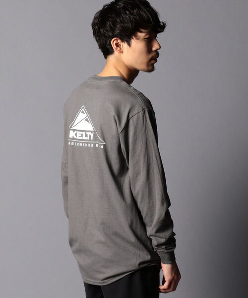 KELTY（ケルティ）の「【KELTY/ケルティ】GLOSTER別注 バックプリント ビッグシルエットロンT UNISEX（Tシャツ/カットソー・メンズ・ホワイト/チャコールグレー/ベージュ/オリーブ・M/L）」の13枚目の写真