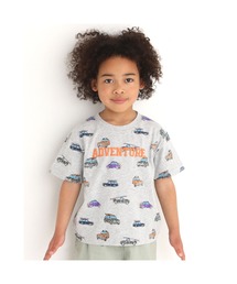 Noeil aime BeBe（ノイユエイムベベ）の「Noeil aime BeBe/クルマ総柄プリント半袖Tシャツ（Tシャツ/カットソー・キッズ）」