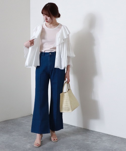 archives（アルシーヴ）の「ピンタックフレアデニムパンツ（デニムパンツ・レディース・オフホワイト/ロイヤルブルー/ネイビー・SMALL/MEDIUM）」の9枚目の写真