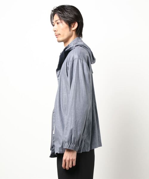 TETE HOMME（テットオム）の「コーティングリネンパーカー（ブルゾン・メンズ・ライトグレー/ブルー・MEDIUM/X-LARGE/LARGE）」の4枚目の写真