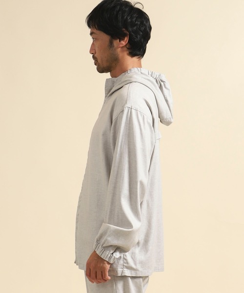 TETE HOMME（テットオム）の「コーティングリネンパーカー（ブルゾン・メンズ・ライトグレー/ブルー・MEDIUM/X-LARGE/LARGE）」の6枚目の写真