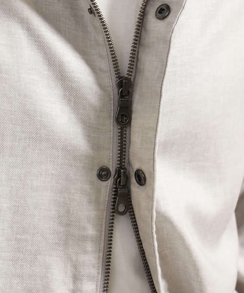 TETE HOMME（テットオム）の「コーティングリネンパーカー（ブルゾン・メンズ・ライトグレー/ブルー・MEDIUM/X-LARGE/LARGE）」の11枚目の写真