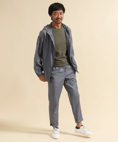 TETE HOMME（テットオム）の「コーティングリネンパーカー（ブルゾン・メンズ・ライトグレー/ブルー・MEDIUM/X-LARGE/LARGE）」の15枚目の写真