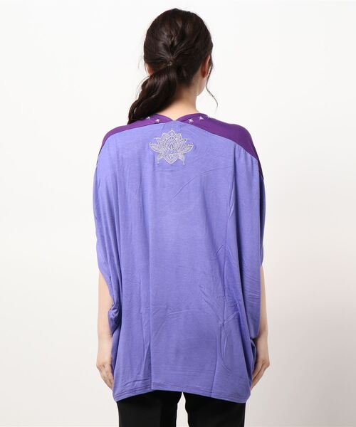 チャイハネ（チャイハネ）の「【チャイハネ】アラビナトップス（Tシャツ/カットソー・レディース・ネイビー/パープル/ホワイト・FREE）」の7枚目の写真