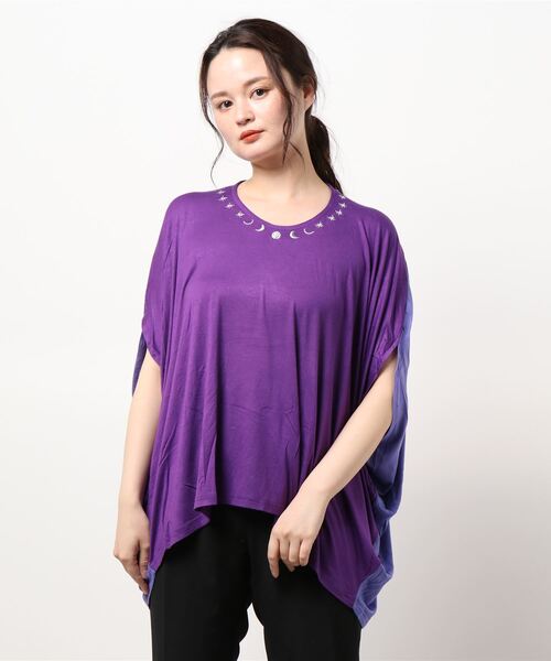 チャイハネ（チャイハネ）の「【チャイハネ】アラビナトップス（Tシャツ/カットソー・レディース・ネイビー/パープル/ホワイト・FREE）」の4枚目の写真