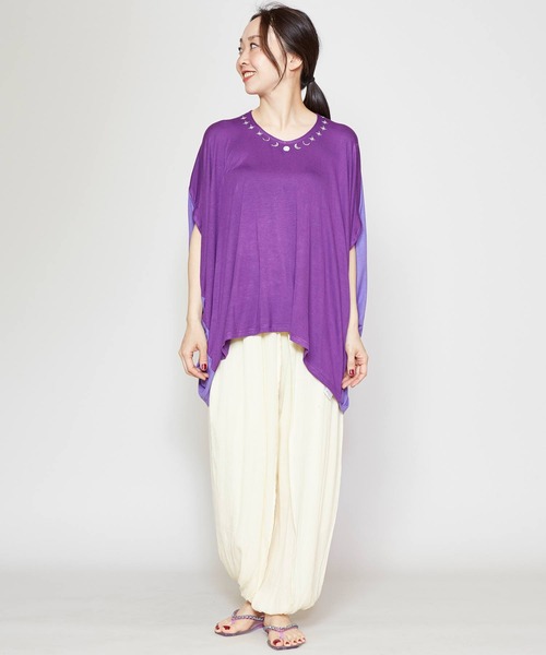 チャイハネ（チャイハネ）の「【チャイハネ】アラビナトップス（Tシャツ/カットソー・レディース・ネイビー/パープル/ホワイト・FREE）」の12枚目の写真