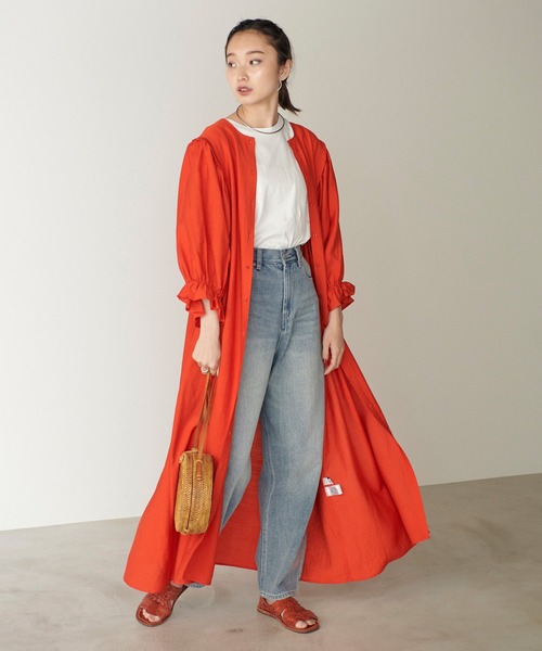 【未使用✨タグ付】　Max Mara ボウタイ　バックリボン　ワンピース　タック リボンシャツワンピース レディース タックシャツワンピ 7分袖