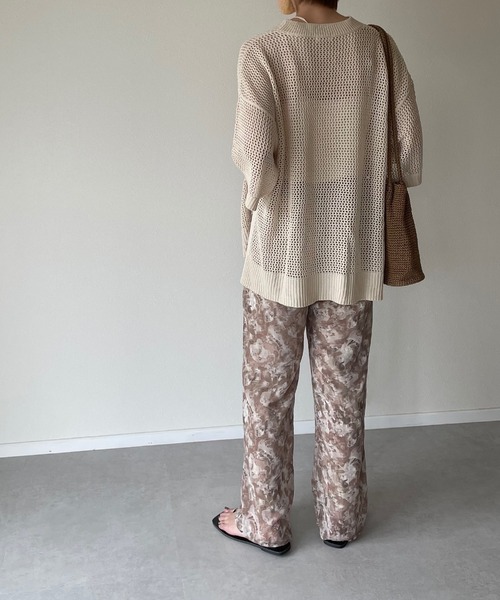 y/m by misato(イムバイミサト)の「ぼかし柄ストレートパンツ(その他パンツ・レディース・グリーン/ダークベージュ・FREE)」の16枚目の写真