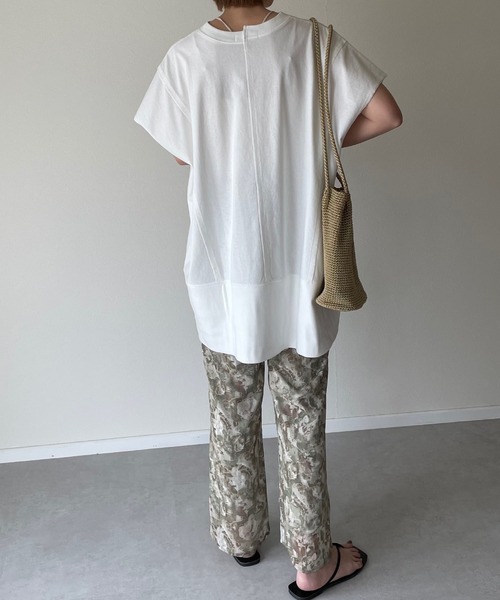 y/m by misato(イムバイミサト)の「ぼかし柄ストレートパンツ(その他パンツ・レディース・グリーン/ダークベージュ・FREE)」の10枚目の写真