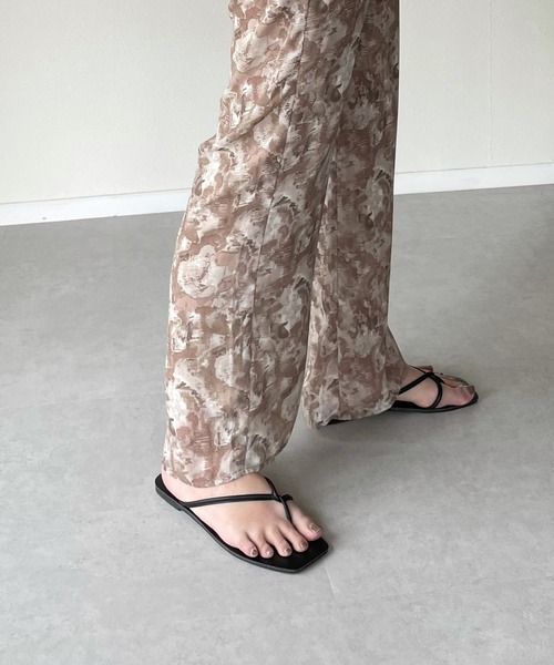 y/m by misato(イムバイミサト)の「ぼかし柄ストレートパンツ(その他パンツ・レディース・グリーン/ダークベージュ・FREE)」の13枚目の写真