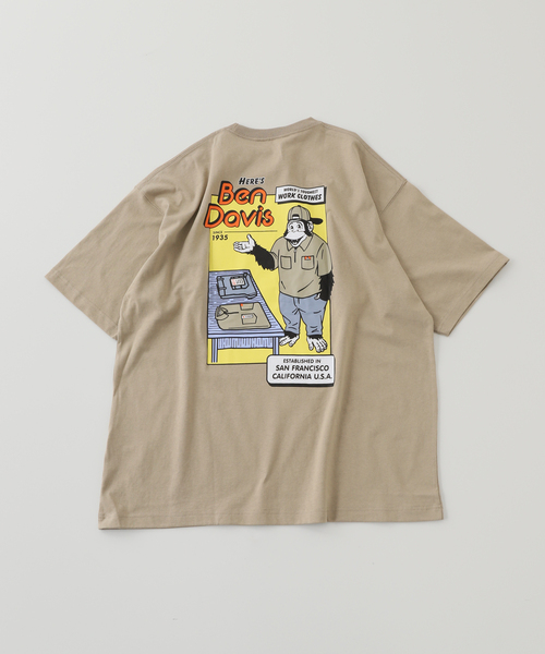 BEN DAVIS ORIGINALS（ベンデイビスオリジナルス）の「【BEN DAVIS / ベンデイビス】 heres Big Tシャツ（Tシャツ/カットソー・メンズ・ホワイト/ブラック/ベージュ/グリーン・MEDIUM/LARGE）」の4枚目の写真
